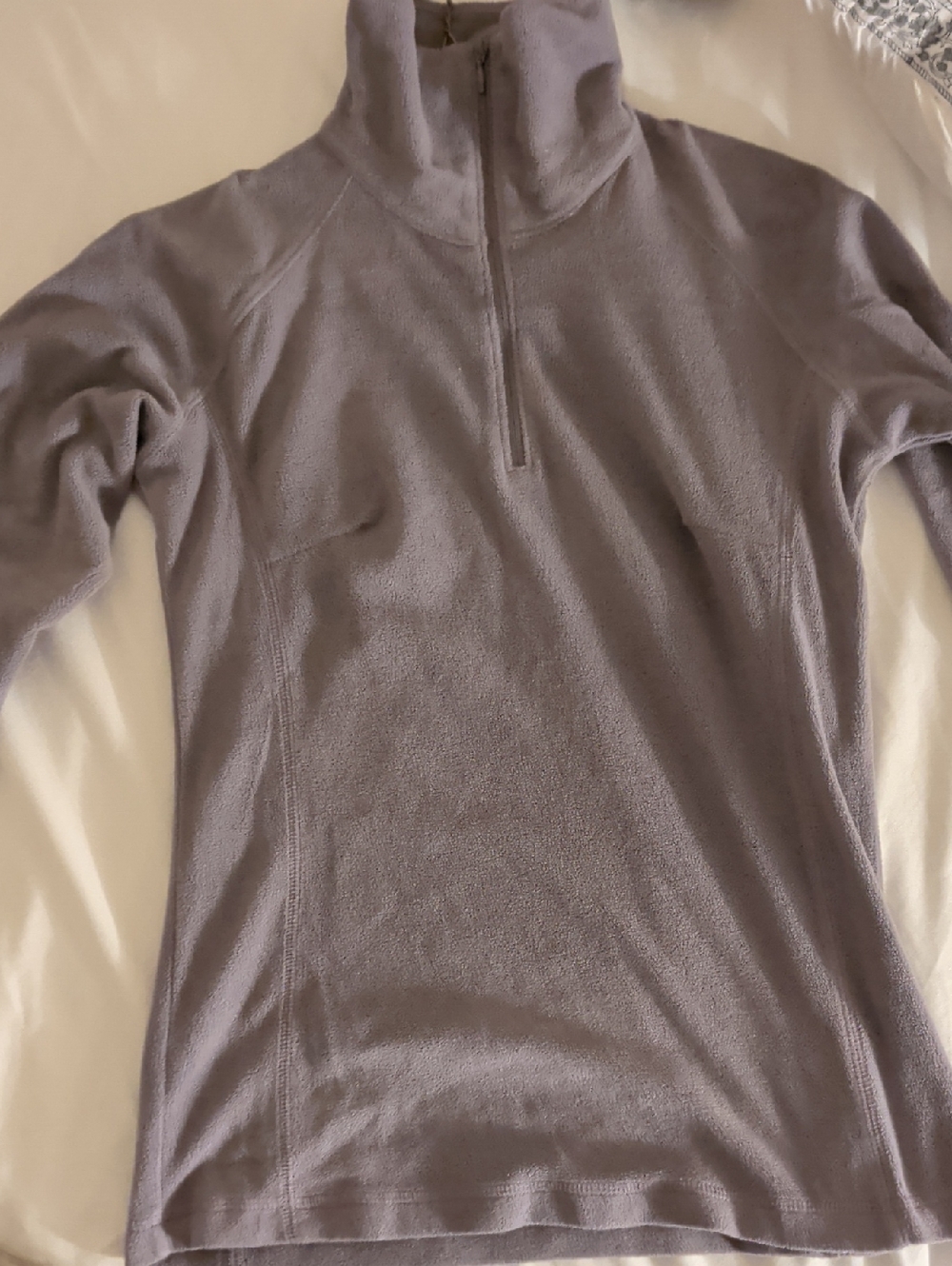 Columbia Light Gray Sherpa Fleece Pullover with Teal Accent